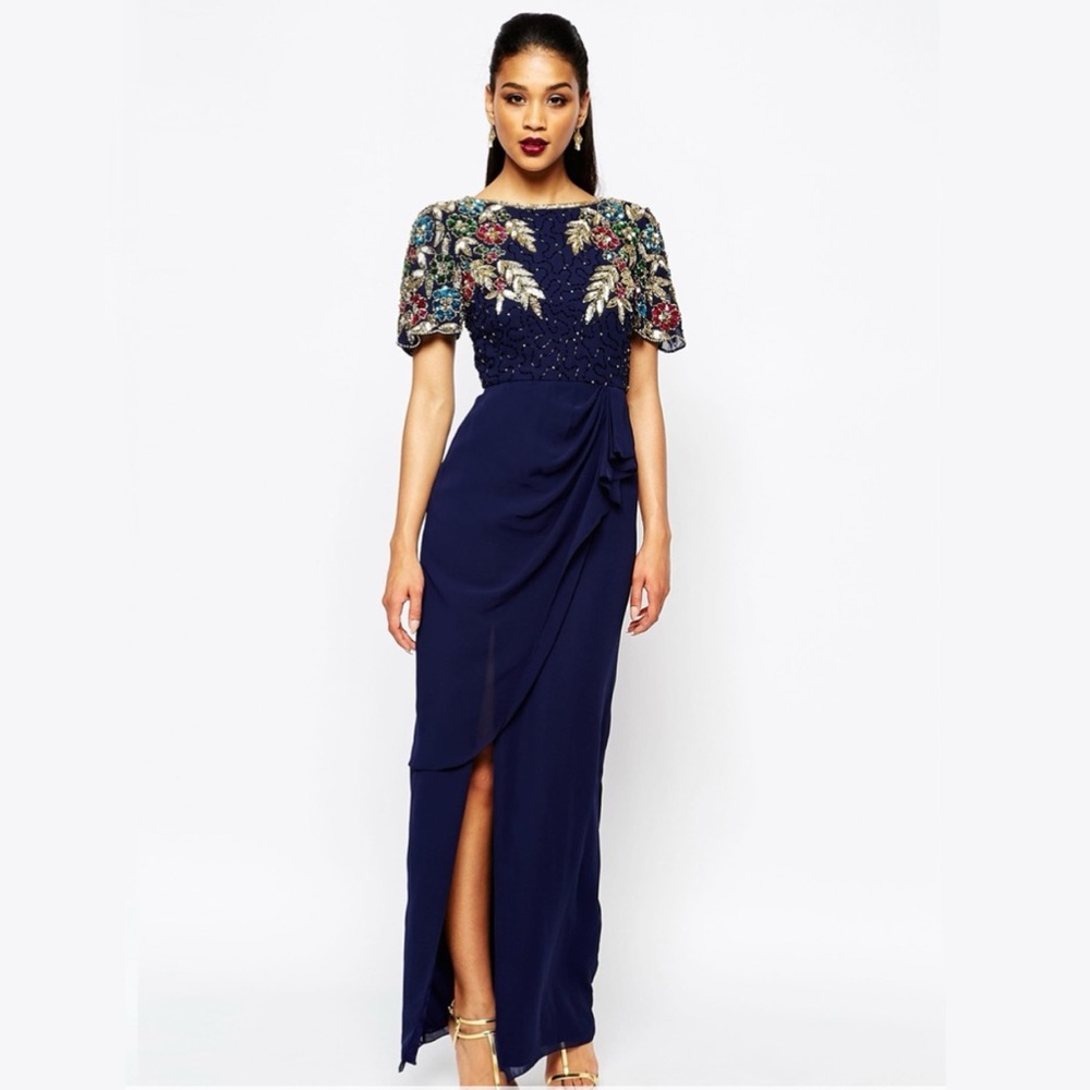 Virgos Lounge embellished dress in navy